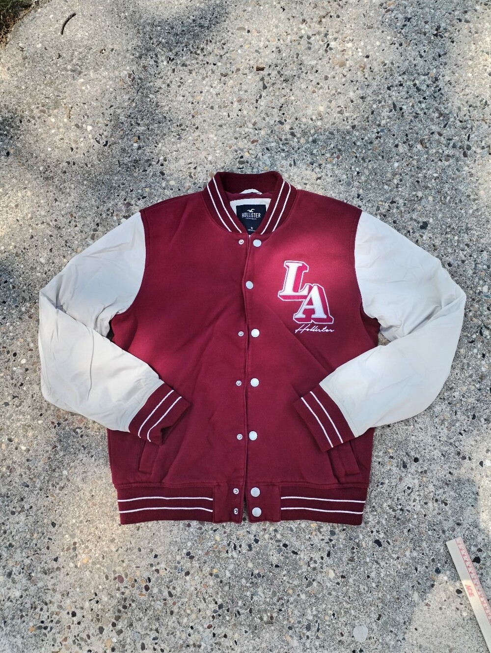 HOLLISTER Retro Varsity Jacket Maroon & White LA, Southern California, Women’s M